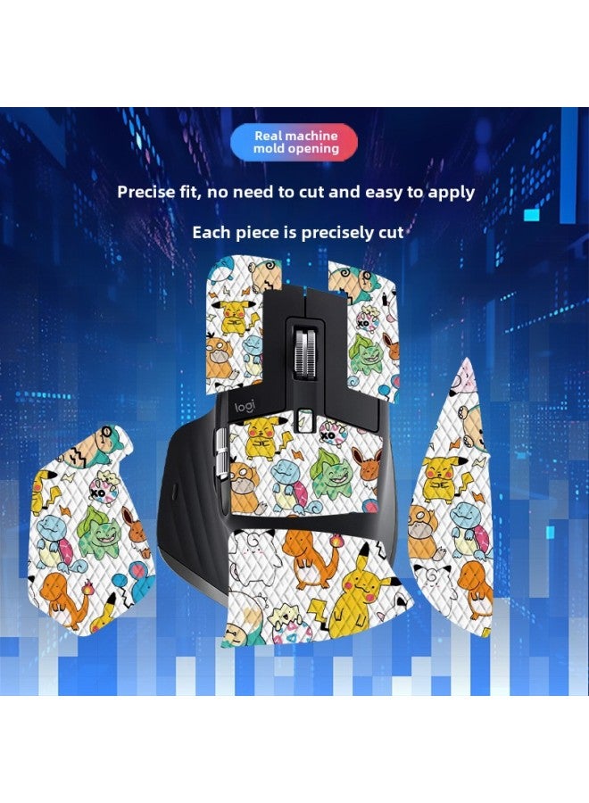 For Logitech MX Master 3 3S Mouse Anti-slip Sticker Master Series All-inclusive Anti-sweat-absorbent Scratch-resistant Belt Back Sticker-Color:Master 3s-sy-040 Team Print/black Diamond-all Inclusive  - Image 4