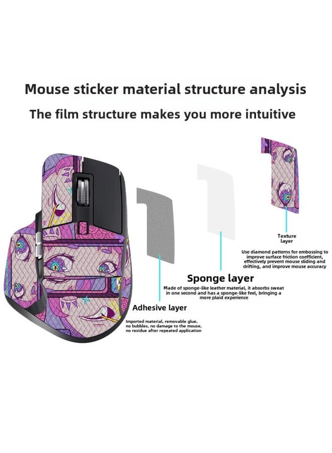 For Logitech MX Master 3 3S Mouse Anti-slip Sticker Master Series All-inclusive Anti-sweat-absorbent Scratch-resistant Belt Back Sticker-Color:Master 3s-sy-040 Team Print/black Diamond-all Inclusive  - Image 5