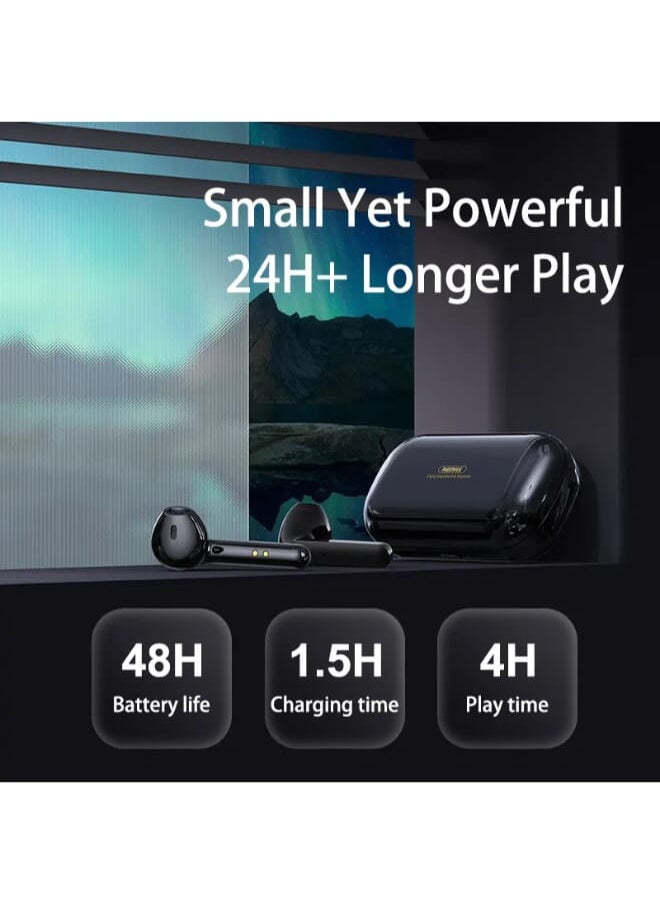 REMAX - TWS-18 High Quality True Wireless Stereo Earbuds - Black - Image 1