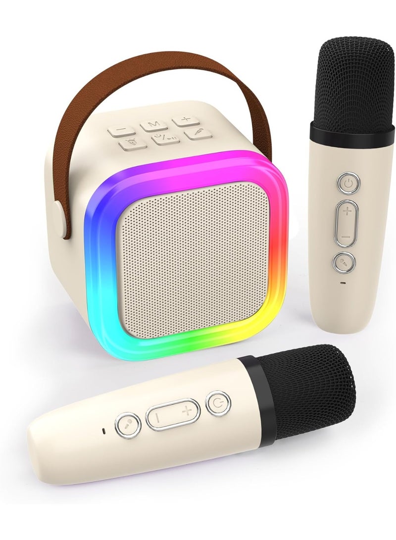 BEYTOR Mini Karaoke Speaker for Kids, Portable Bluetooth Speaker with 2 Wireless Microphones & LED Lights, Perfect Gift for Kids Boys & Girls -Assorted Colour - Image 1