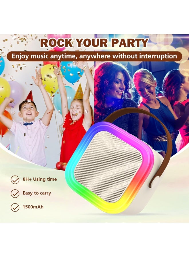 BEYTOR Mini Karaoke Speaker for Kids, Portable Bluetooth Speaker with 2 Wireless Microphones & LED Lights, Perfect Gift for Kids Boys & Girls -Assorted Colour - Image 5