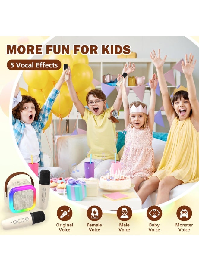 BEYTOR Mini Karaoke Speaker for Kids, Portable Bluetooth Speaker with 2 Wireless Microphones & LED Lights, Perfect Gift for Kids Boys & Girls -Assorted Colour - Image 3