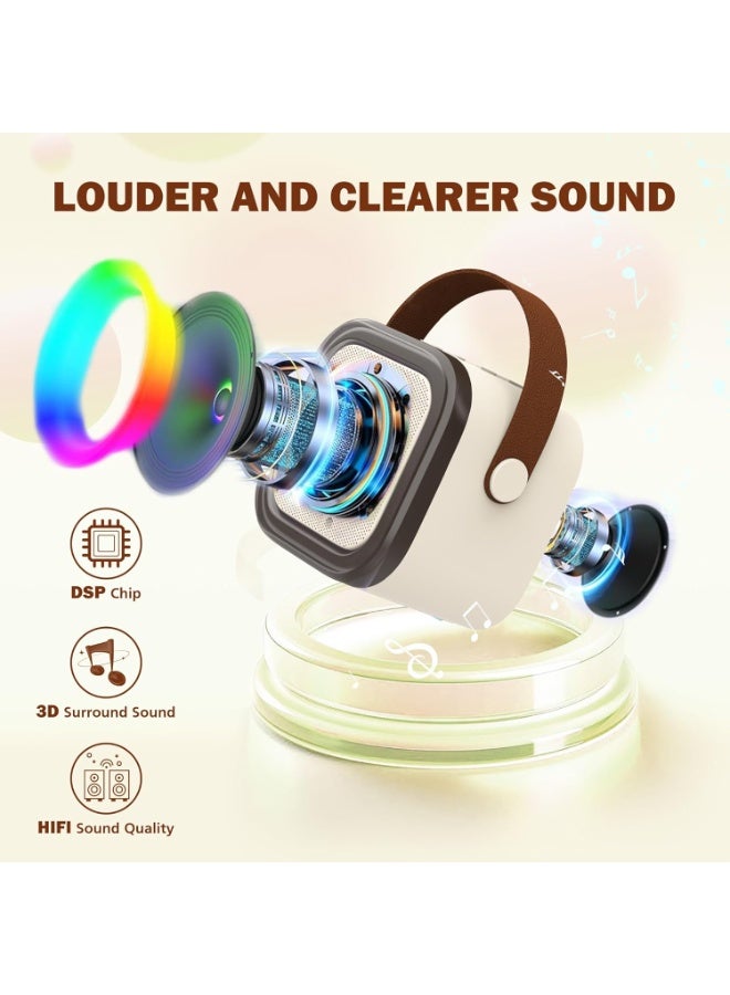 BEYTOR Mini Karaoke Speaker for Kids, Portable Bluetooth Speaker with 2 Wireless Microphones & LED Lights, Perfect Gift for Kids Boys & Girls -Assorted Colour - Image 2