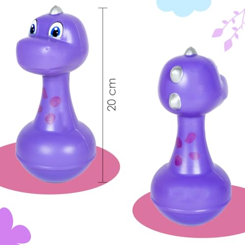 RATNA'S Dino Roly Poly Baby Toy, Bright Colours, Push and Wobble Sound Toy for Kids 8+ Months - Image 3