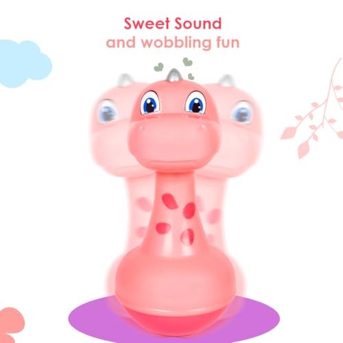 RATNA'S Dino Roly Poly Baby Toy, Bright Colours, Push and Wobble Sound Toy for Kids 8+ Months - Image 2