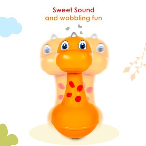 RATNA'S Dino Roly Poly Baby Toy, Bright Colours, Push and Wobble Sound Toy for Kids 8+ Months - Image 5