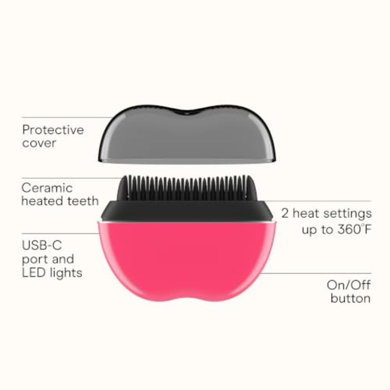 Heated Hair Brush, Ceramic Ionic Smoothing Technology, Rechargeable Cordless electric hair brush, ionic smoothing for frizz control, rechargeable battery for touch-ups at home and on the go - Image 2
