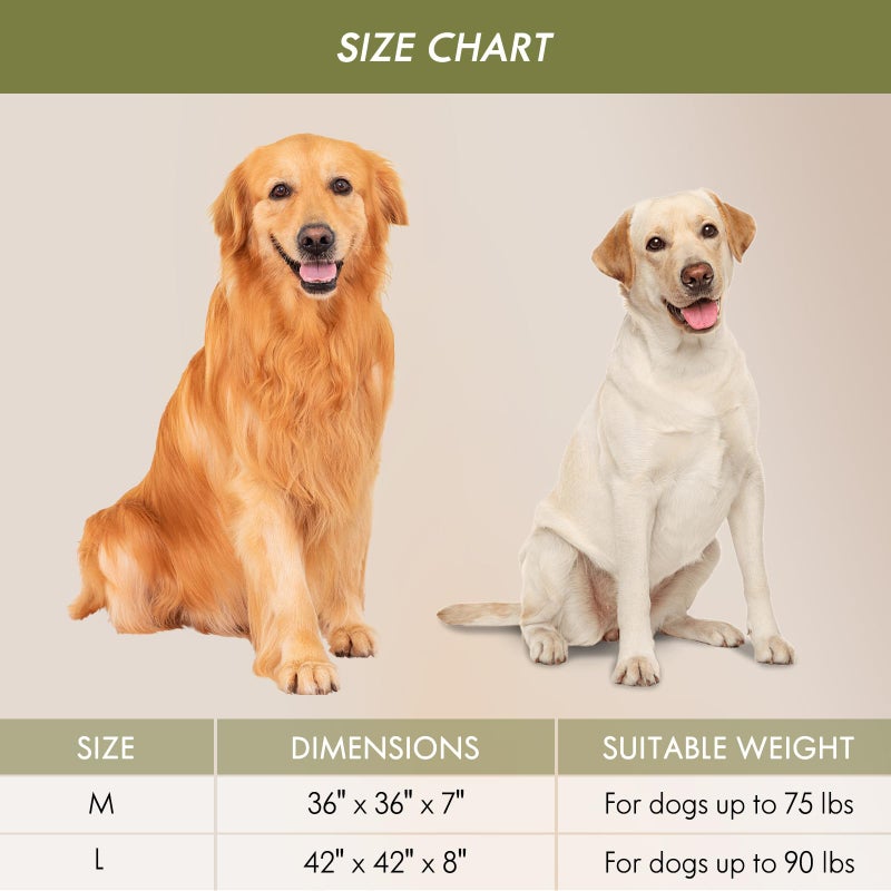 ClevaHome Orthopedic Dog Bed for Large Dogs, 42 inches Dual Layer Water Repellent Round Pet Bed with Washable Cover Nonslip Bottom (Olive Branch) - Image 5