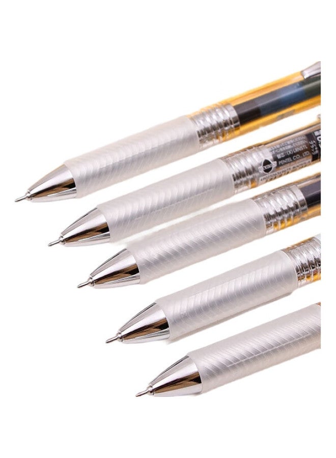 Pentel 0.5Mm Retractable Gel Pen, Quick-Drying, Colorful Transparent Barrel, Needle-Tip Signing Pen For Exams And Office Use, Bln75Tl Black Pen Refill - Image 1