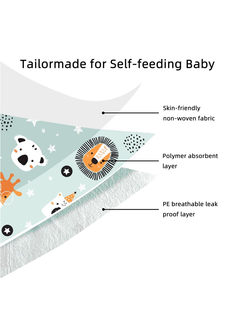 Bebiland 25 Pcs Baby Disposable Bibs Travel Feeding Bib- Leakproof Liner, Food Catcher Pocket for 6-18 Months Babies Toddlers  - Image 3