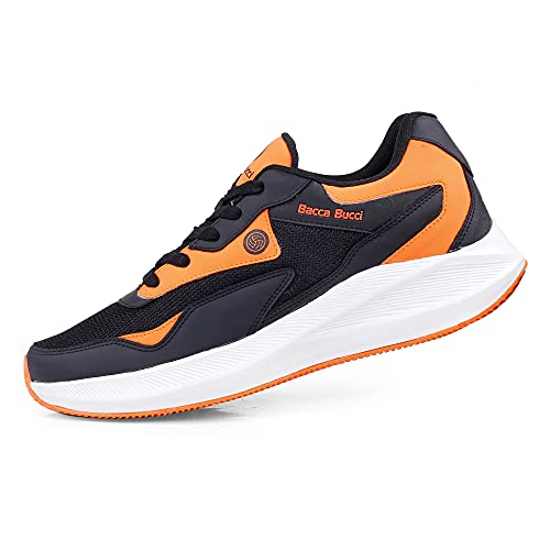 Bacca Bucci® Jump Men's Running Shoe with Padded Insocks for Better Traction with Phylon Bounce Sole for Running Gyming & Training- Black/Orange, Size UK8 - Image 5