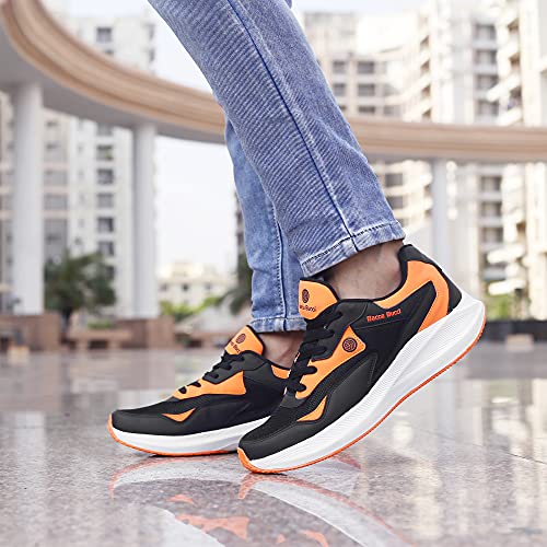 Bacca Bucci® Jump Men's Running Shoe with Padded Insocks for Better Traction with Phylon Bounce Sole for Running Gyming & Training- Black/Orange, Size UK8 - Image 4
