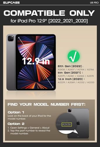 SUPCASE for iPad Pro 129 Inch Case 6th5th4th Generation 202220212020 Unicorn Beetle Pro Builtin Screen Protector Stand Pen Holder FullBody Rugged Cover for iPad Pro 129 Inch Ruddy - Image 3