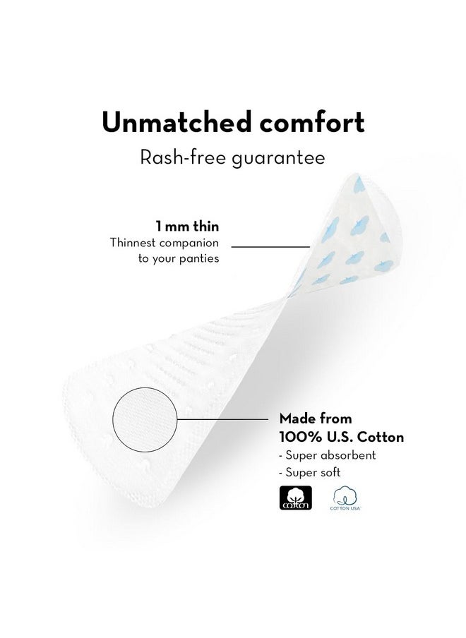 Plush - Ultra Thin Panty Liners For Women Daily Use, 40 Liners 150Mm | Pure Us Cotton Liner Pads For Rash Free Periods | Soft Cotton Surface For Comfort On Non-Period Days | No Toxins & Paraben Free - Image 1