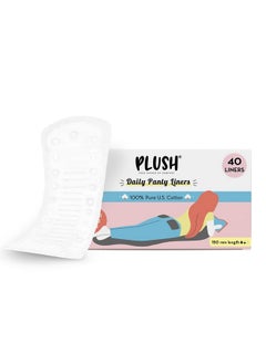 Ultra Thin Panty Liners For Women Daily Use, 40 Liners 150Mm | Pure Us Cotton Liner Pads For Rash Free Periods | Soft Cotton Surface For Comfort On Non-Period Days | No Toxins & Paraben Free