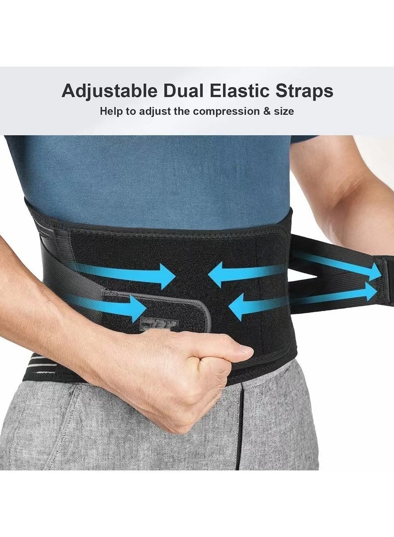 Generic Back Braces for Lower Back Pain Relief with 6 Stays Breathable Back Support Belt for Men/Women for work Anti-skid lumbar support belt with 16-hole Mesh (Large)  - Image 3