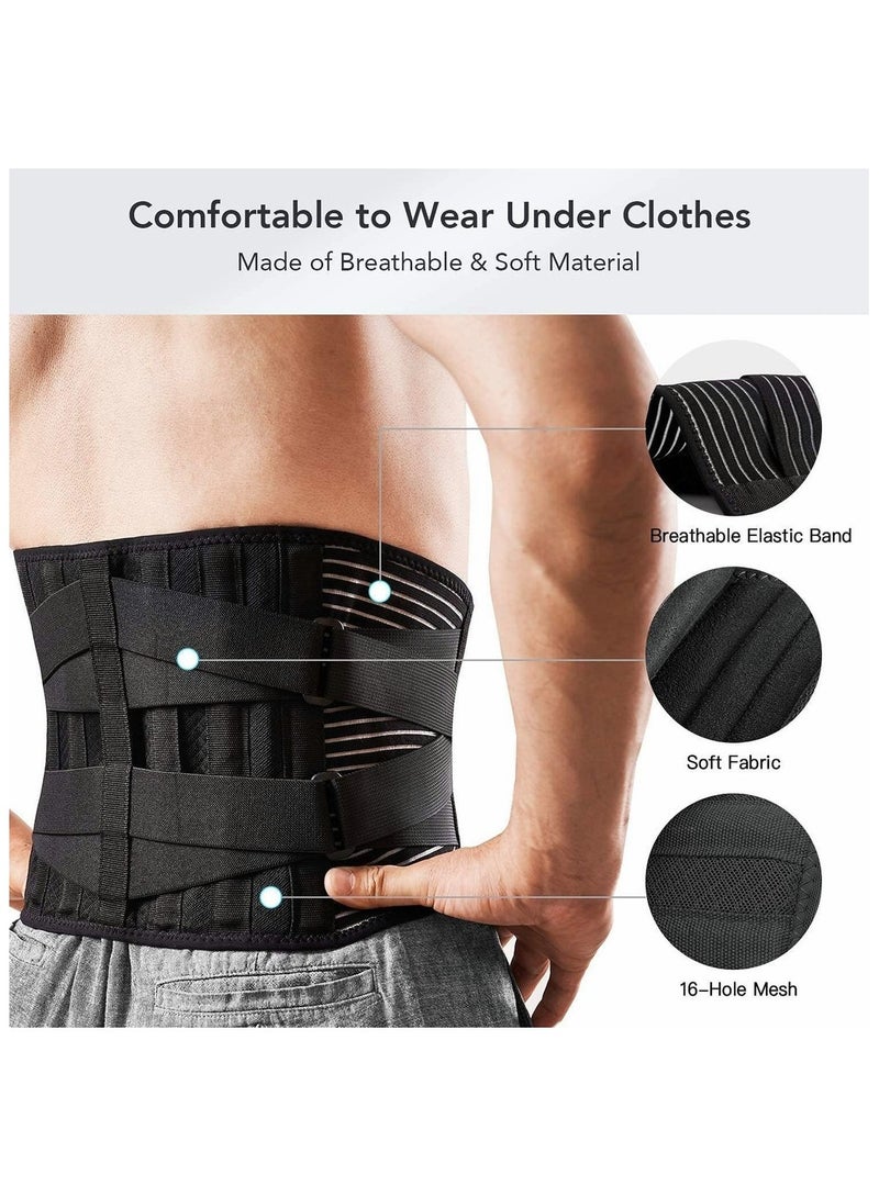 Generic Back Braces for Lower Back Pain Relief with 6 Stays Breathable Back Support Belt for Men/Women for work Anti-skid lumbar support belt with 16-hole Mesh (Large)  - Image 4