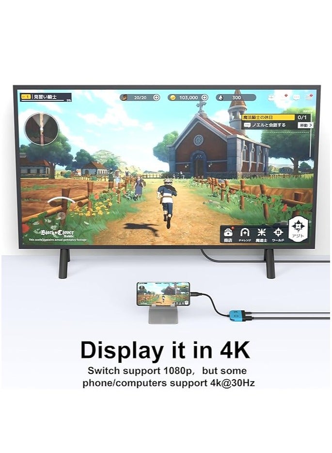 erorex Switch Dock for Nintendo Switch OLED, 3in1 Switch TV Adapter with 4K HDMI, USB 3.0 Port, Type C 65W PD Charging, Portable Docking Station Travel for Nintendo Switch/Switch OLED - Image 2