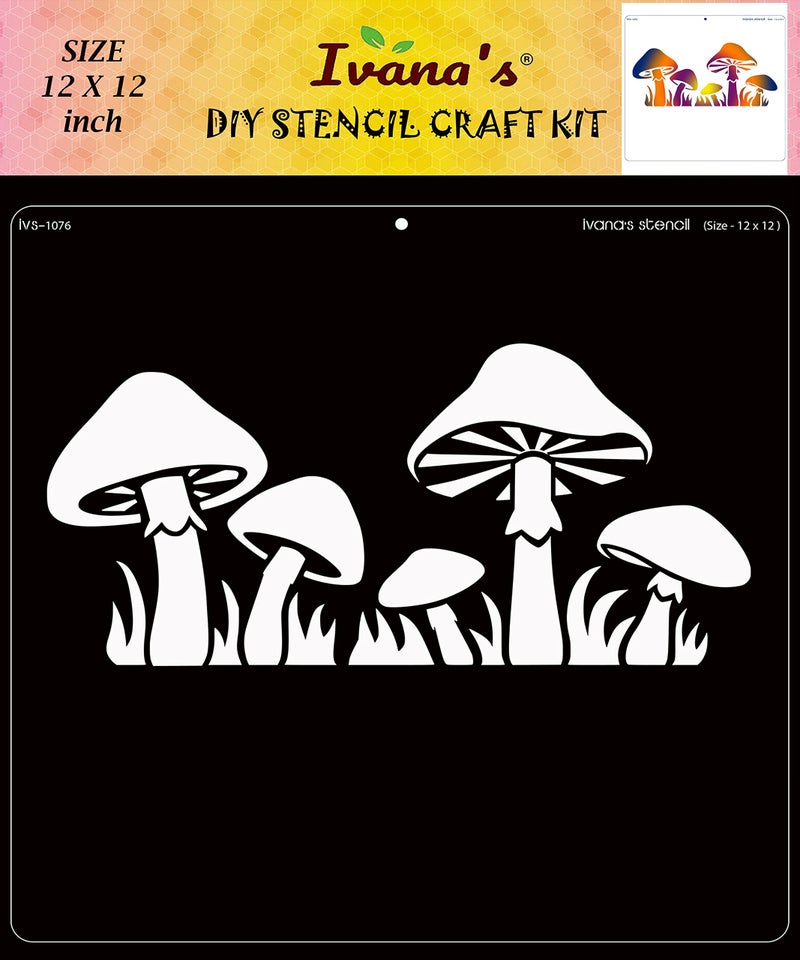 IVANA'S Art & Craft Stencil for Art & Craft, Reusable DIY Decorative Stencil for Painting on Canvas, Fabric, Cloth, Paper, Glass, Furniture and Wall, Size - 12 x 12 inch, IVS-1076, Off White - Image 1