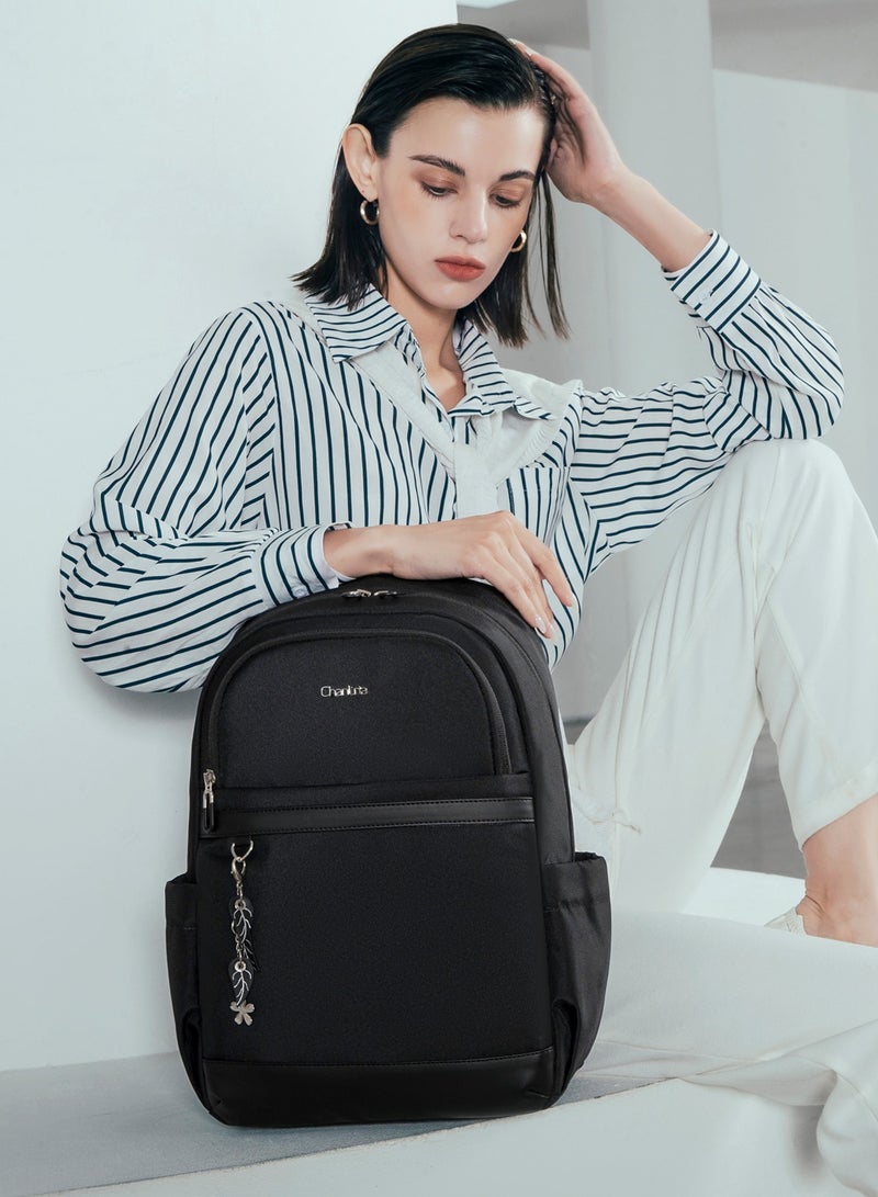 شانتريا CB00648 شنطة لاب توب بزنس مقاومه للماء مناسبه للاناث ذات مساحه تخزينية كبيره جوده عاليه بميداليه من شانتريا - اسود - Image 4