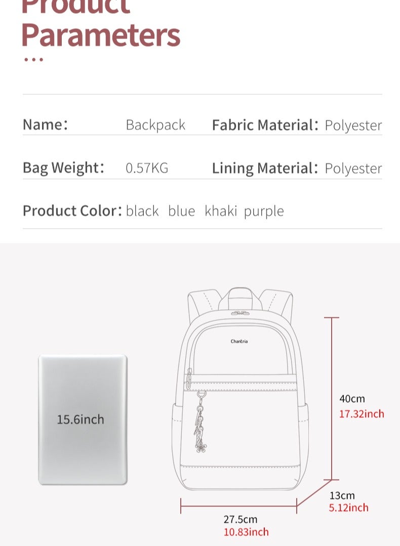 شانتريا CB00648 شنطة لاب توب بزنس مقاومه للماء مناسبه للاناث ذات مساحه تخزينية كبيره جوده عاليه بميداليه من شانتريا - اسود - Image 5