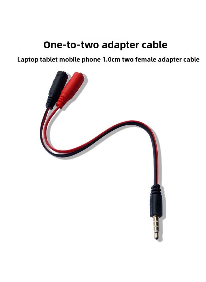 3.5mm Audio One-Two Adapter Headset Microphone Extension Cable Computer Mobile Phone Adapter Cable-Color:Black Red  - Image 3