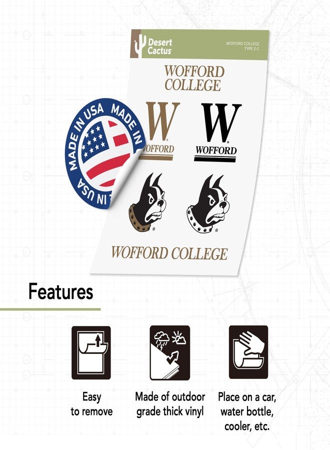 Desert Cactus Wofford College Sticker Terriers Sticker Vinyl Decals Laptop Water Bottle Car Scrapbook T2 (Type 2) - Image 4