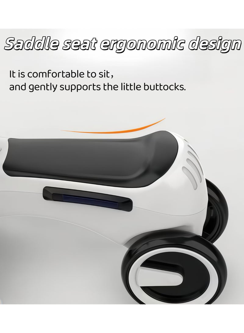 Kids Ride on Car,Toddler Push Walker,Push Ride-on Car,foot-powered,walking trainer,toddler push walker,No Pedal,with Steering,with Lights, Music,for Kids 1 to 3 Years(White+Black) - Image 5