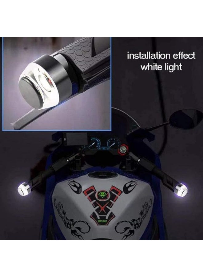 مقابض دراجة نارية LED مزودة بإضاءة LED، إشارات، وساعة منبه - قطعتان - ضوء أصفر وأبيض - سلك ثلاثي الأطراف لمفتاح الإضاءة - كابر تريد - Image 2