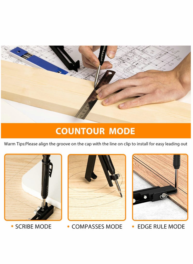 Zikra Multi-Function Scribing Tool, Construction Pencil, Aluminum Alloy Scribe with Deep Hole Pencil for Precision Marking and Cutting - Image 5
