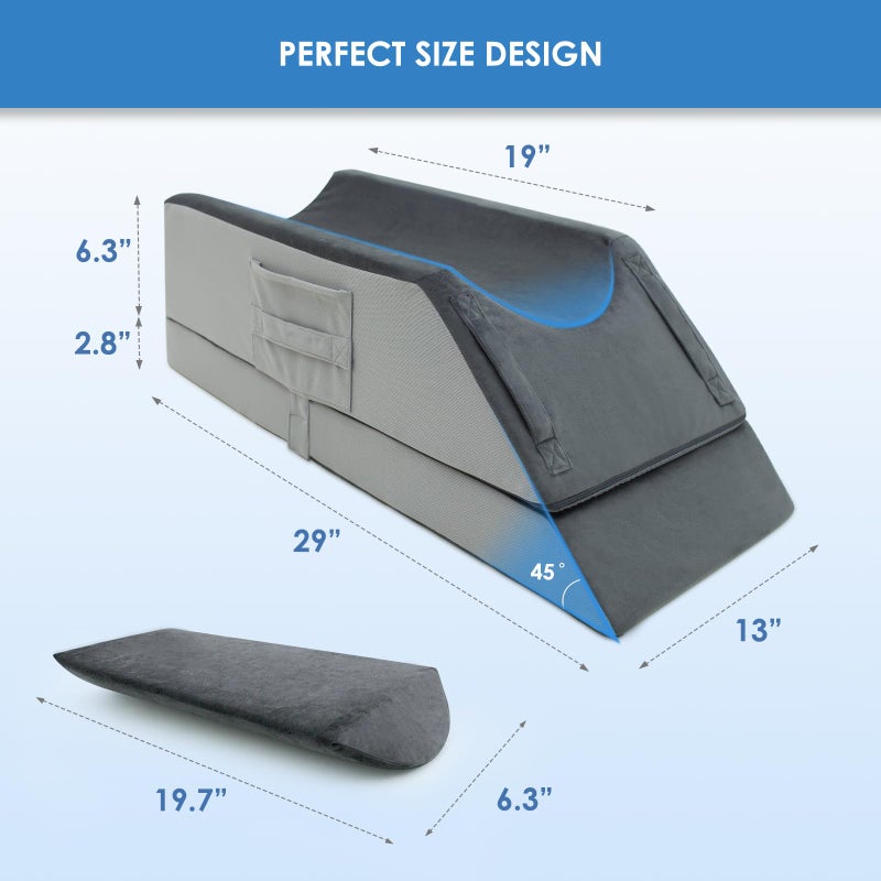 Kehangte Leg Elevation Pillows for After Surgery,4-Height Adjustable Leg Elevating Pillow,Knee Surgery Recovery Equipment,Improving Blood Circulation,Ankle/Foot Surgery Swelling, Washable Cover - Image 3