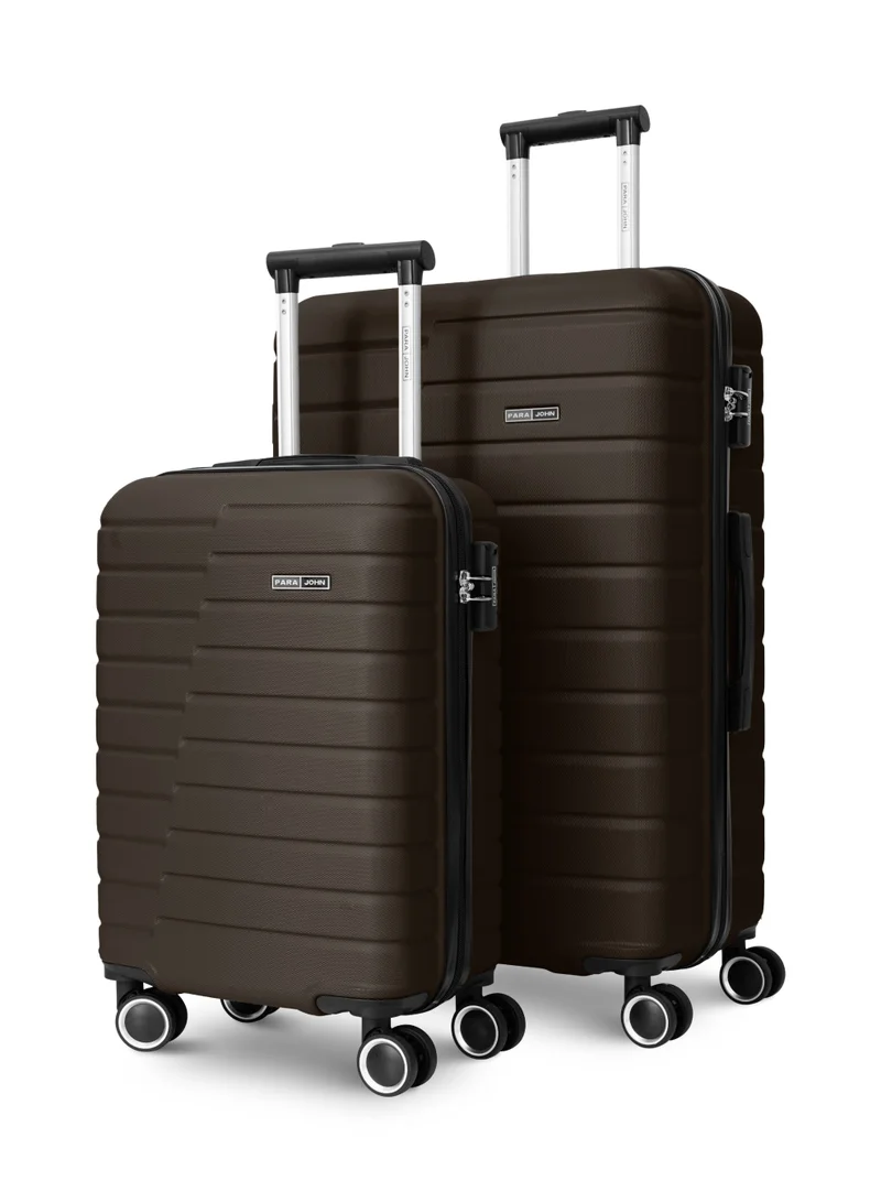 Beta Series Set of 2 Luggage | Lightweight Small 10KG & Large 30KG ABS 4 Wheels Trolley Hardsided Travel Suitcase - Dark Brown