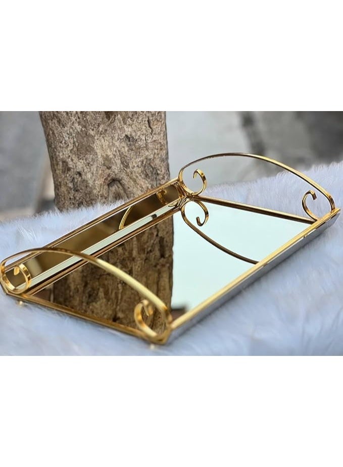 طقم صينية تقديم 2 قطعة – حجم كبير (40×28) وحجم صغير (35×26) بخامة نقية وجودة عالية اضيفى لمسة عصرية ومميزة لسفرتك AR - Image 3