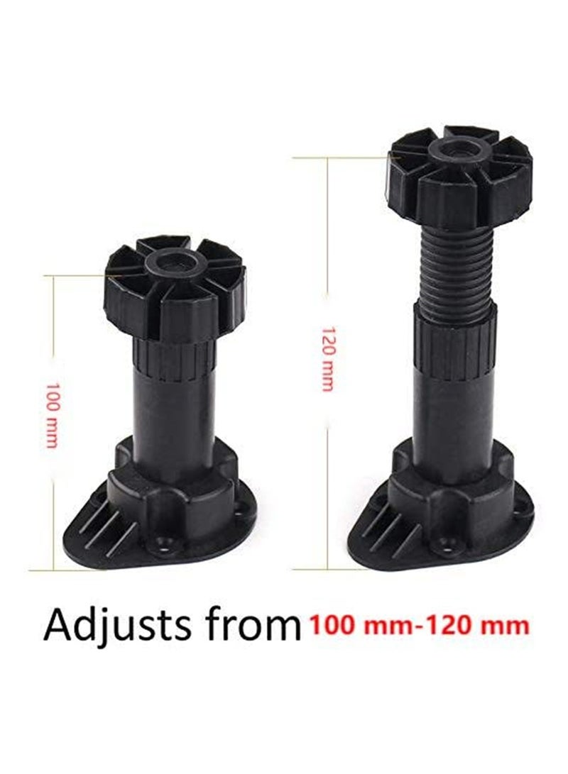 Luckam 4 Pack Adjustable Furniture Leg Foot | Cabinet Leveler Legs | Height Cabinet Leveling for Kitchen Bathroom Chairs Adjusts from 100mm to 120mm - Image 2
