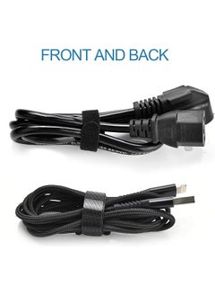 erorex 60Pcs Fastening Cable Ties Reusable Premium 6 Inch Adjustable Cord Ties Microfiber Cloth Cable Management Straps Hook Loop Cord Organizer Wire Ties Reusable Black Colors  - Image 5