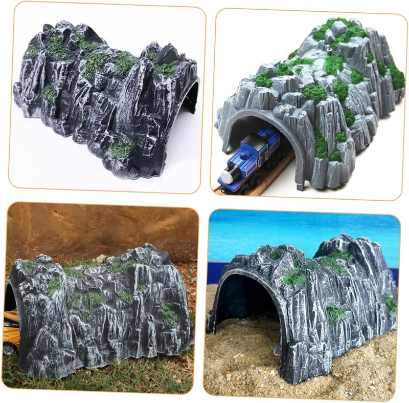 Yardwe 4Pcs Plastic Simulation Rockery Tunnel Track Railway Accessory Funny DIY Tunnel for Model Railway Scenery Compact Design Safe and for Family Interaction - Image 3