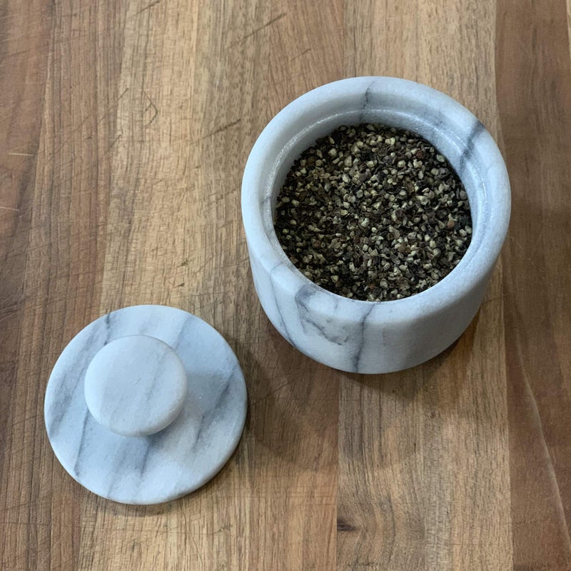 Fox Run Marble Salt Cellar, White 3" x 3" - Image 5