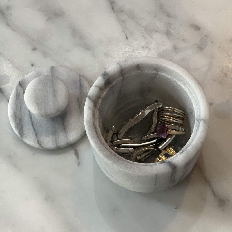 Fox Run Marble Salt Cellar, White 3" x 3" - Image 4