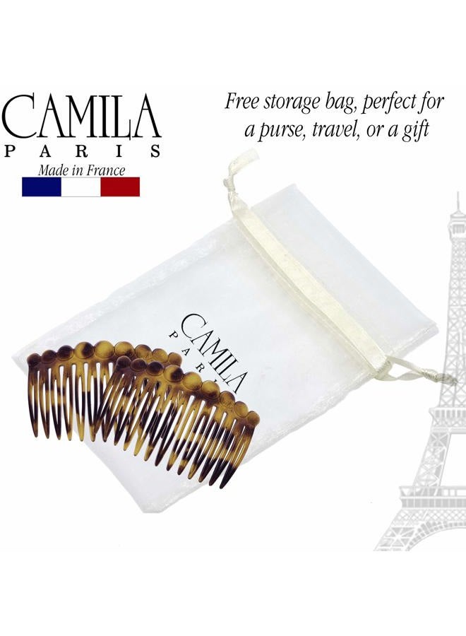 CAMILA Paris CP2871/2 French Hair Side Comb Small Rounded, Tokio French Twist Hair Combs Decorative, Strong Hold Hair Clips for Women Bun Chignon Up-Do Styling Girls Hair Accessories, Made in France - Image 5