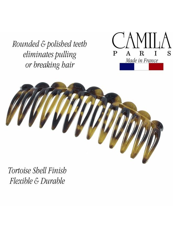 CAMILA Paris CP2871/2 French Hair Side Comb Small Rounded, Tokio French Twist Hair Combs Decorative, Strong Hold Hair Clips for Women Bun Chignon Up-Do Styling Girls Hair Accessories, Made in France - Image 4