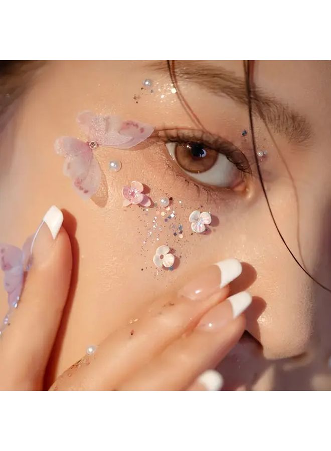 1 Box Butterfly Face Stickers Glossy Temporary Adhesive Decals For Wedding Party - Image 4