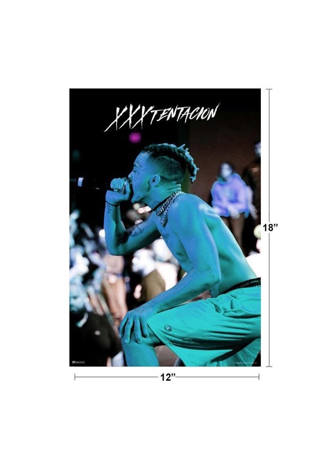 Poster Foundry XXXtentacion Concert Blue XXXtentacion Merch Bad Vibes Forever XXX 17 Album Art Skins Trap Music Aesthetic XXXtenations Merch XXtentacion Tapestry Rapper Cool Wall Art Print 12x18 - Image 4