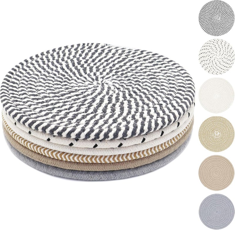 KITLAB 8 Inch Trivets for Hot Dishes, Hot Pots and Pans, Thick Heat Resistant Large Coaster for Kitchen, Hot Pads, Kitchen Essentials, Kitchen Decor for Table & Countertop, 6 Pcs - Image 1