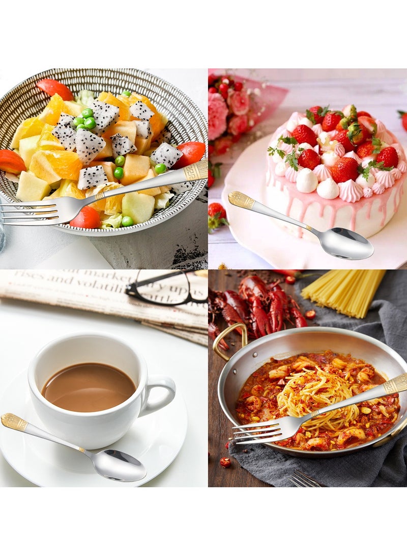 Stainless steel cutlery spoon fork 36 piece set with cutlery storage rack gift box spoon fork set housewarming gift - Image 2