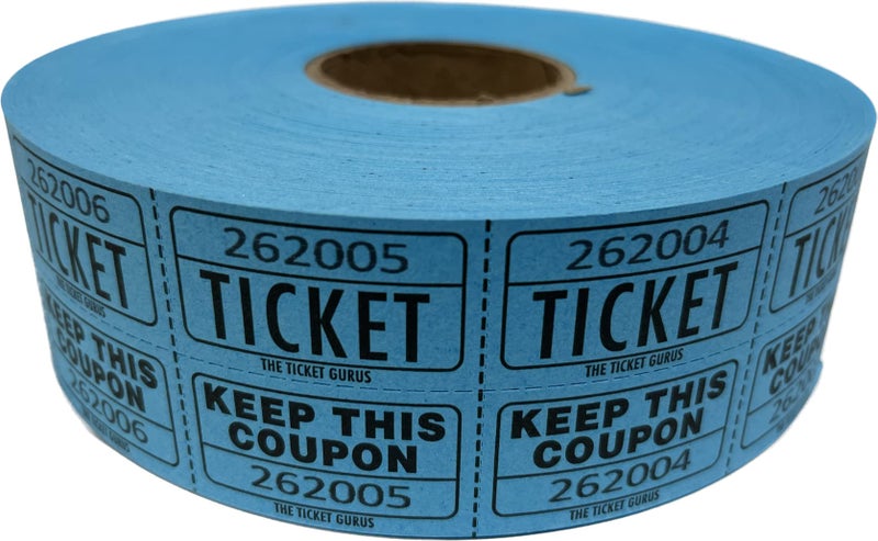 The Ticket Gurus Raffle Tickets - (4 Rolls of 2000 Double Tickets) 8,000 Total 50/50 Raffle Tickets (Blue/Green/Red/White) … - Image 5