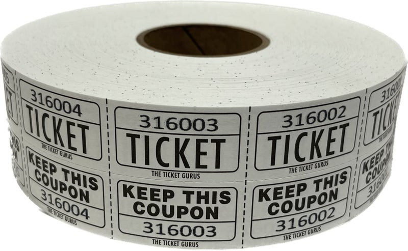 The Ticket Gurus Raffle Tickets - (4 Rolls of 2000 Double Tickets) 8,000 Total 50/50 Raffle Tickets (Blue/Green/Red/White) … - Image 3