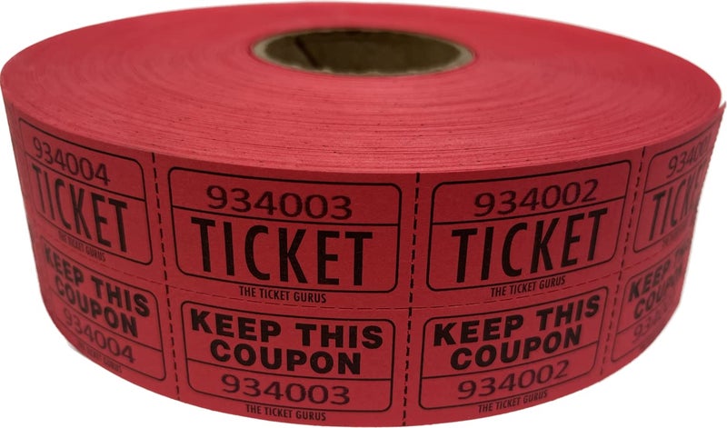 The Ticket Gurus Raffle Tickets - (4 Rolls of 2000 Double Tickets) 8,000 Total 50/50 Raffle Tickets (Blue/Green/Red/White) … - Image 4