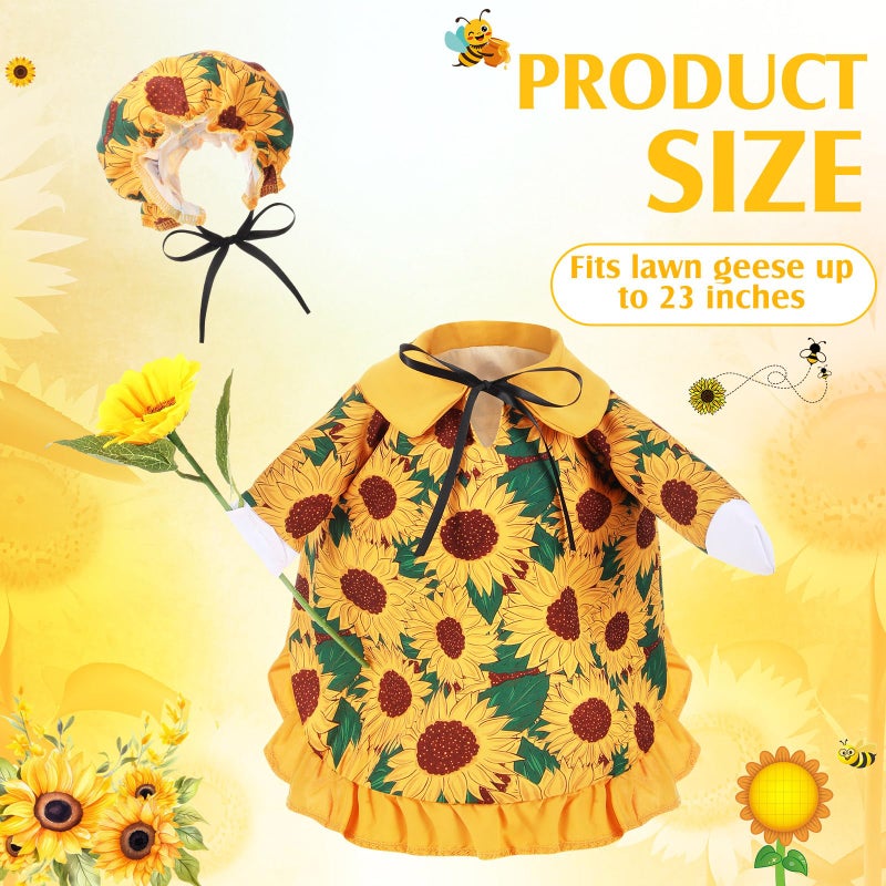 FuWeave Spring Sunflower Goose Outfit Lawn Porch Goose Clothes Costume 23" Geese Outdoor Patio Yard Lawn Art Decoration - Image 2
