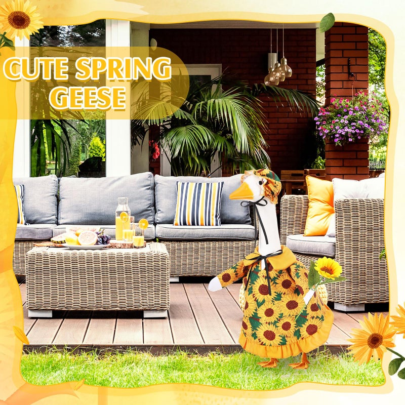 FuWeave Spring Sunflower Goose Outfit Lawn Porch Goose Clothes Costume 23" Geese Outdoor Patio Yard Lawn Art Decoration - Image 5