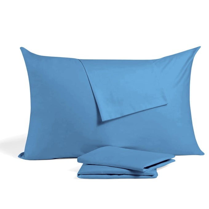TODDLER TRAVEL SMALL PILLOWCASE 12X16 INCH SET OF 2 MINI PILLOW CASE WITH ZIPPER CLOSURE 500 THREAD COUNT 100 SOFT EGYPTIAN COTTON TRAVEL PILLOW COVER 12X16 MEDIUM BLUE
